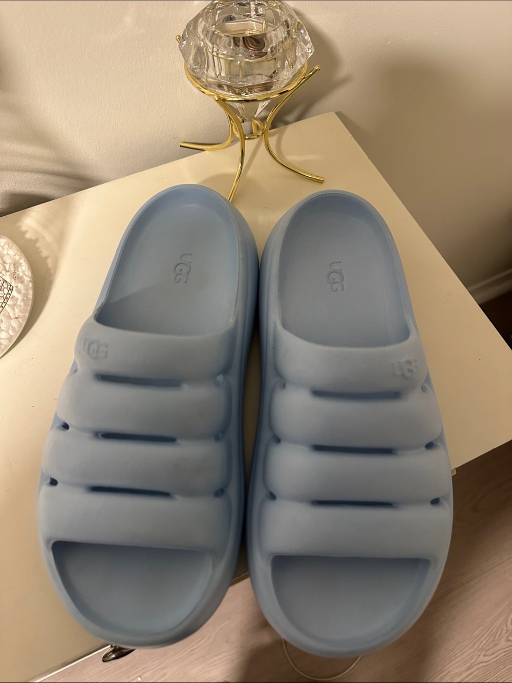 UGG Light Blue Padded Slide Sandals